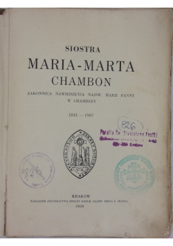 Siostra Maria-Marta Chambon , 1938r.