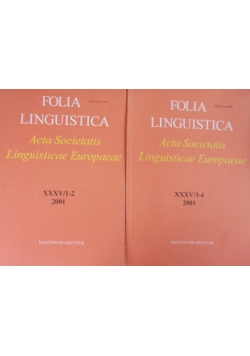 Folia Linguistica. Acta Societatis Linguisticae Europaeae. Zestaw 2 książek.