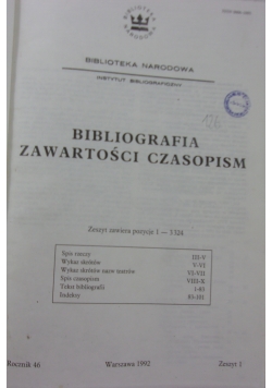 Bibliografia zawartości czasopism, Rocznik 46,  Zeszyt od 1 do 6