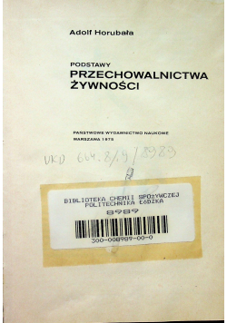 Podstawy Przechowalnictwa Żywności