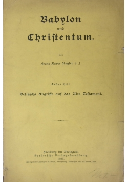 Babylon und Christentum. 1903r.