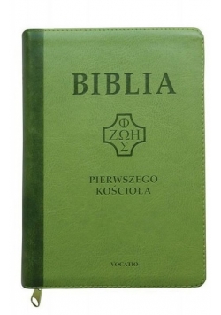 Biblia Pierwszego Kościoła jasno-zielona z paginatorami i suwakiem