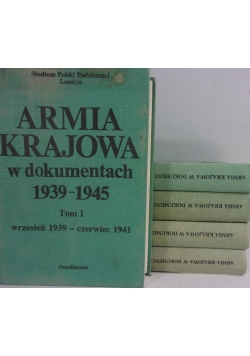 Armia Krajowa w dokumentach, tom I,II,III,V,VI