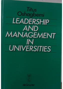 Leadership and management in universities