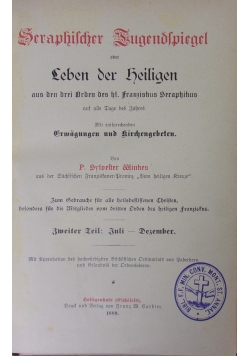 Seraphischer Tugendspiegel oder Leben der Religen, 1889 r.