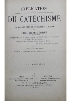 Explication du Catechisme Tome II  ok 1889 r.