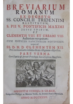 Breviarium Romanum ,1735 r.