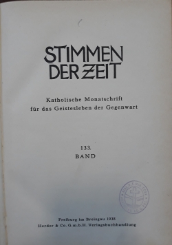 Stimmen der zeit, 1938 r.