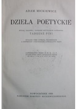 Dzieła Poetyckie ,1938 r.