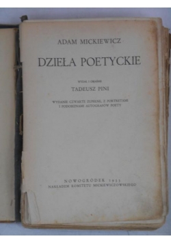 Mickiewicz Adam - Dzieła poetyckie, 1933 r.