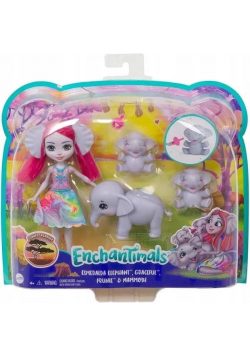 Enchantimals. Lalka Esmeralda z rodziną słoni