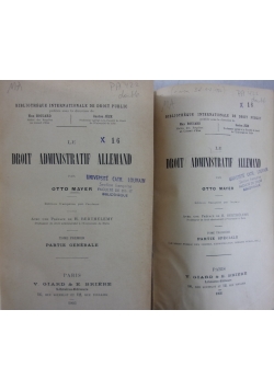 Le Droit administratif allemand 2 tomy , 1903r