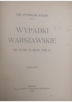 Wypadki Warszawskie, 1926 r.