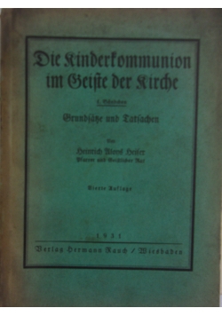 Die kinderkommunion im zeite der kirche, 1931 r.