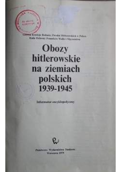 Obozy hitlerowskie na ziemiach polskich 1939  1945