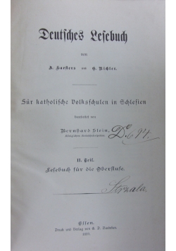 Deutsches Lesebuch,1899r.