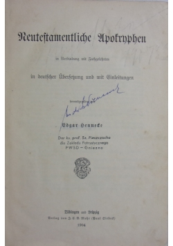 Reuteftamentliche Upofrnphen,1904r.