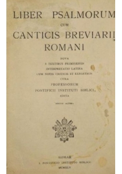 Liber Psalmorum cum Canticis Breviarii Romani, 1945 r.