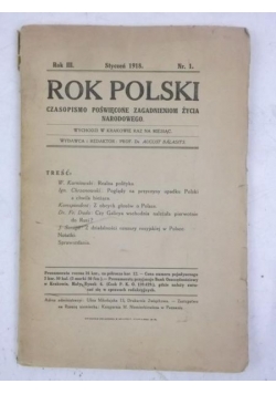 Rok Polski, nr 1, styczeń 1918