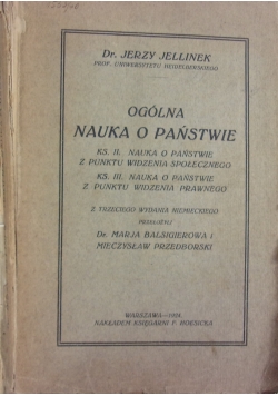 Ogólna nauka o państwie, 1924 r.