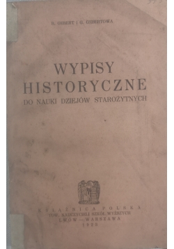 Wypisy historyczne, 1923 r.