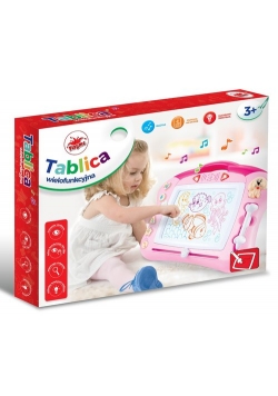 Wielofunkcyjna tablica ze znikopisem - różowa