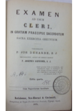 Examen ad Usum Clert, 1875 r.