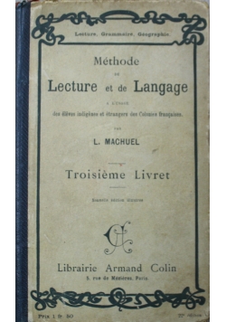 Methode de Lecture et de Langage troisieme Livret 1909 r.