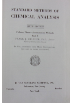 Standard Methods of Chemical Analysis, Tom II