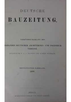 Deutsche bauzeitung, 1896r.