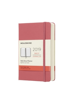 Kalendarz 2019 dzienny Moleskine 12M P  twarda oprawa, daisy pink