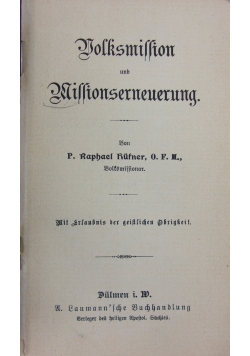 Volksmission und Missionserneuerung, 1910 r.