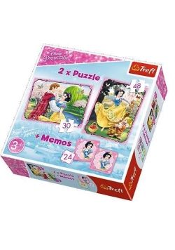 Puzzle 2w1+ memos - Zakochana Śnieżka TREFL