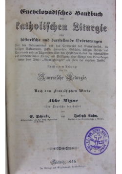 Encyclopadlisches Handbuch der katholisches Liturgie,1846r.