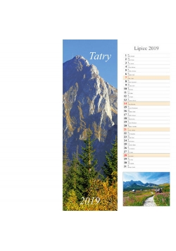 Kalendarz 2019 pasek 15x48 Tatry