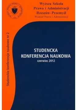 Studencka konferencja naukowa czerwiec 2012