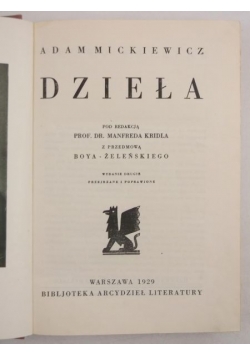 Mickiewicz Adam - Dzieła, T. I-II 1929 r.
