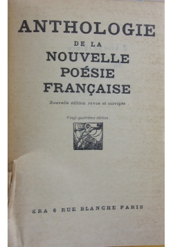 Anthologie de la nouvelle poesie francaise, 1928 r.