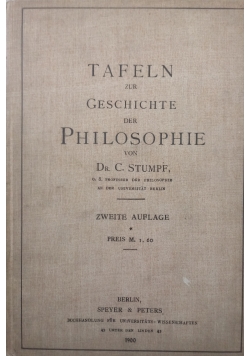 Tafeln zur Geschichte der Philosophie ,1900 r.