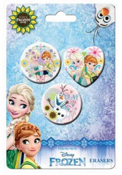 Zestaw 3 gumek do ścierania Frozen