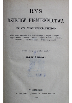 Rys Dziejów Pismiennictwa Tom X 1867 r.