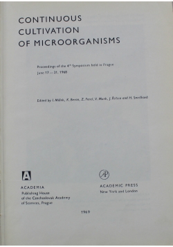 Continuous Cultivation of Microorganisms