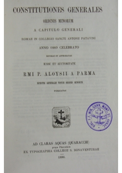 Constitutiones Generalis, 1890r.