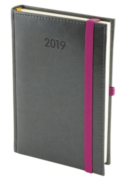 Kalendarz 2019 A5 Dzienny Nebraska z gumką Szary
