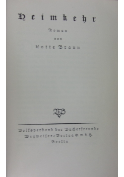 Heimkehr, 1931 r.