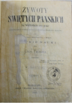 Żywoty Świętych Pańskich część 1 1890 r.