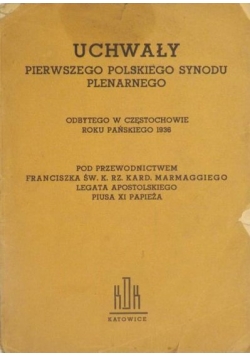 Uchwały pierwszego polskiego synodu plenarnego, 1936 r.