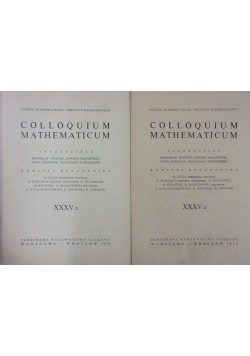 Colloquium Mathematicum, t.XXXV zestaw 2 książek
