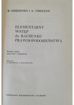 Elementarny wstęp do rachunku prawdopodobieństwa