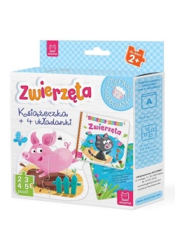 Zwierzęta Książeczka i cztery układanki Puzzle dla malucha